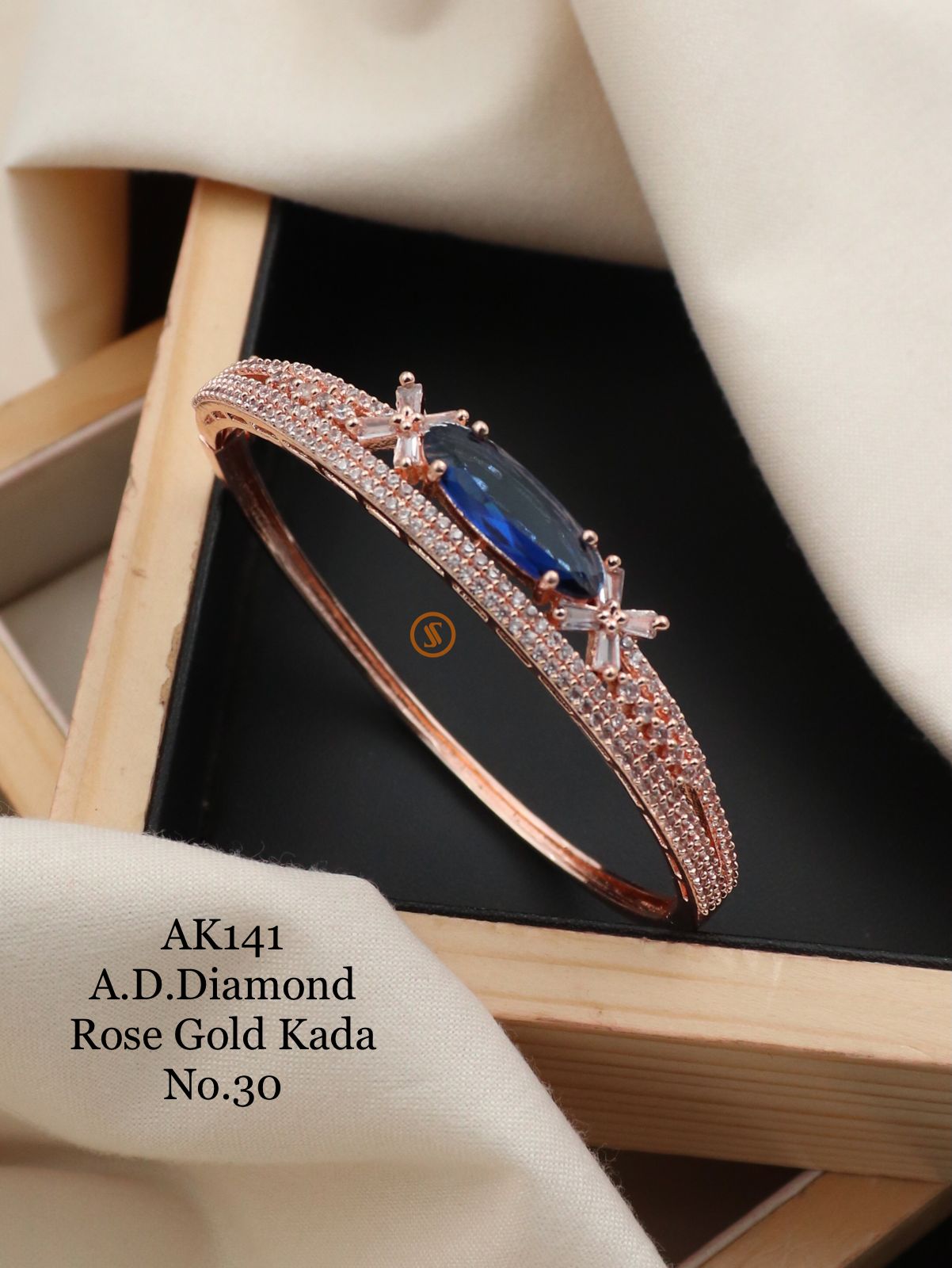 Designer Ad Diamond 4 Rose Gold Kada Catalog
